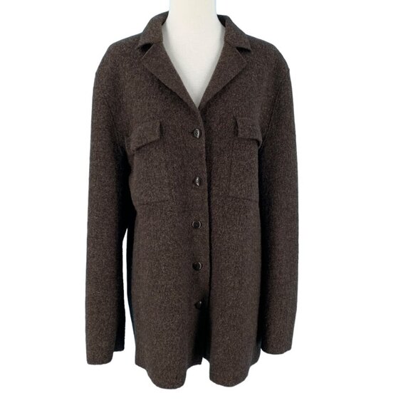 Apriori Wool Jacket Womens Large Brown Lined Button Front Vintage Classic - Picture 1 of 11